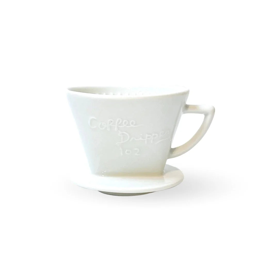 CAFEC Arita Ware Trapezoid Dripper 101/102 – Handgefertigter Japan Keramik-Filter, 2-Loch Design, für ABACA Trapezfilter (1–4 Tassen)