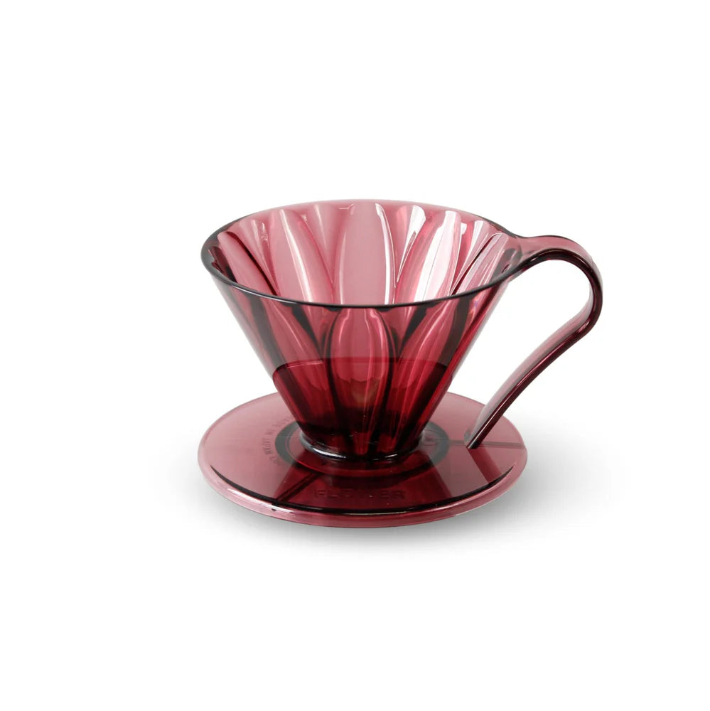 CAFEC Tritan Flower Dripper – Hochwertiger Kaffeefilter mit Petal Ribs Technologie, Klarer PET-Material, Verschiedene Farben & Größen
