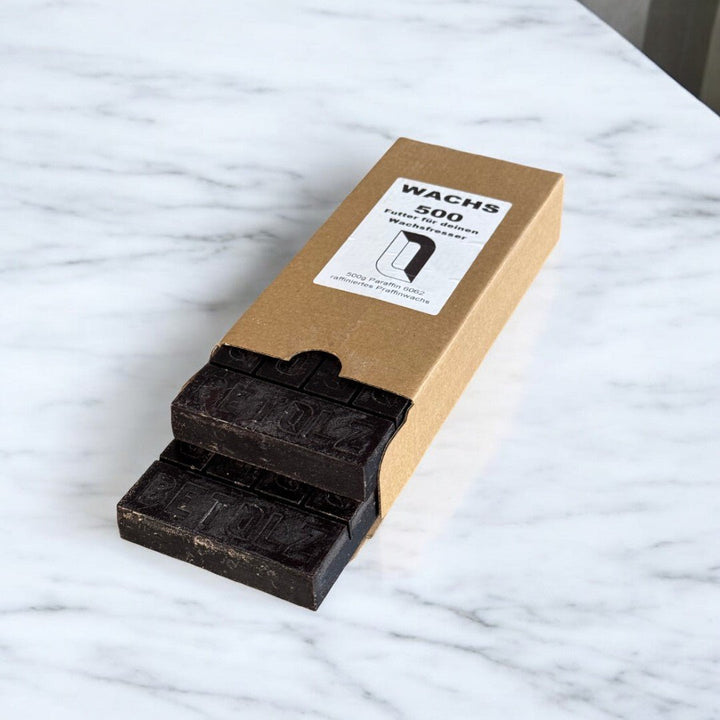 Nachfüllwachs „Schokoladentafel“ 500 g – Paraffinwachs 6062 zum Nachfüllen für Dauerfeuer CLARUS