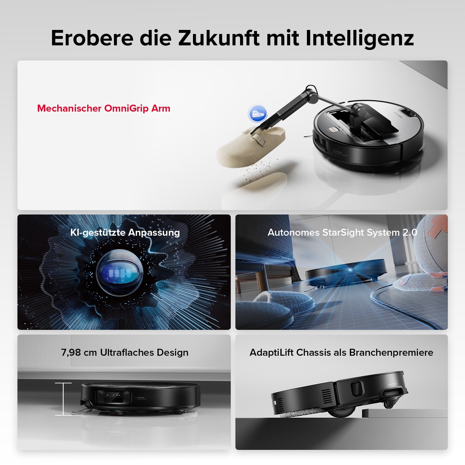 Roborock Saros Z70 Staubsaugerroboter mit mechanischem OmniGrip™ Arm