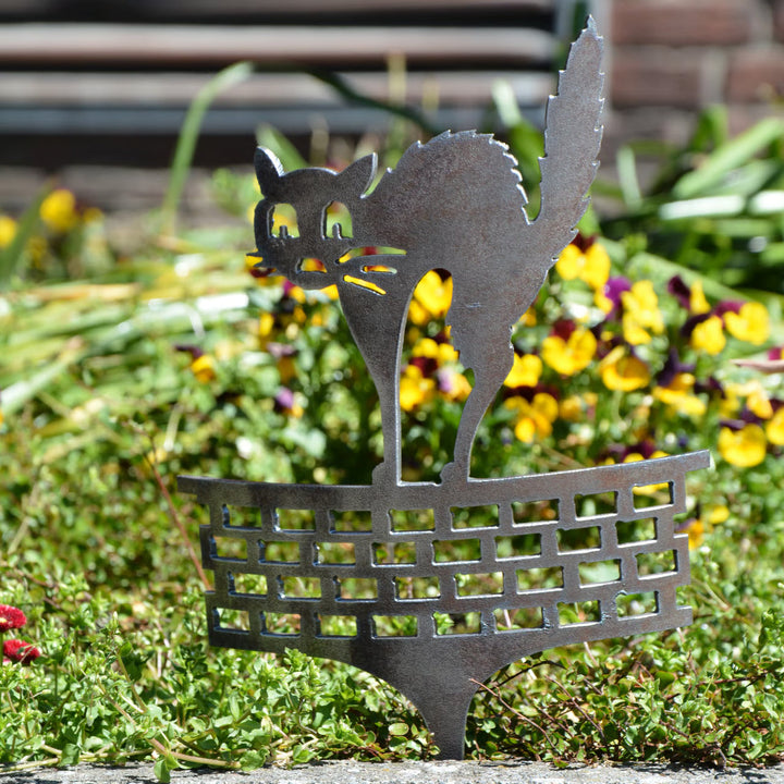 Garden Stake Cat on Wall