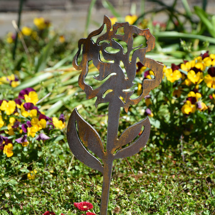 Garden plug-in ornament, open rose, small