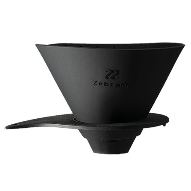 Hario Zebrang V60 Flat Dripper V02 – Zusammenklappbarer Reise-Dripper aus Silikon, Perfekt für Pour-Over Kaffeegenuss unterwegs