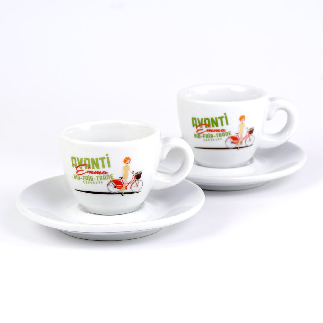 AVANTI Espresso Cup "EMMA" – Set of 2 Incl. Saucers, 70 ml, Thick-Walled & Robust