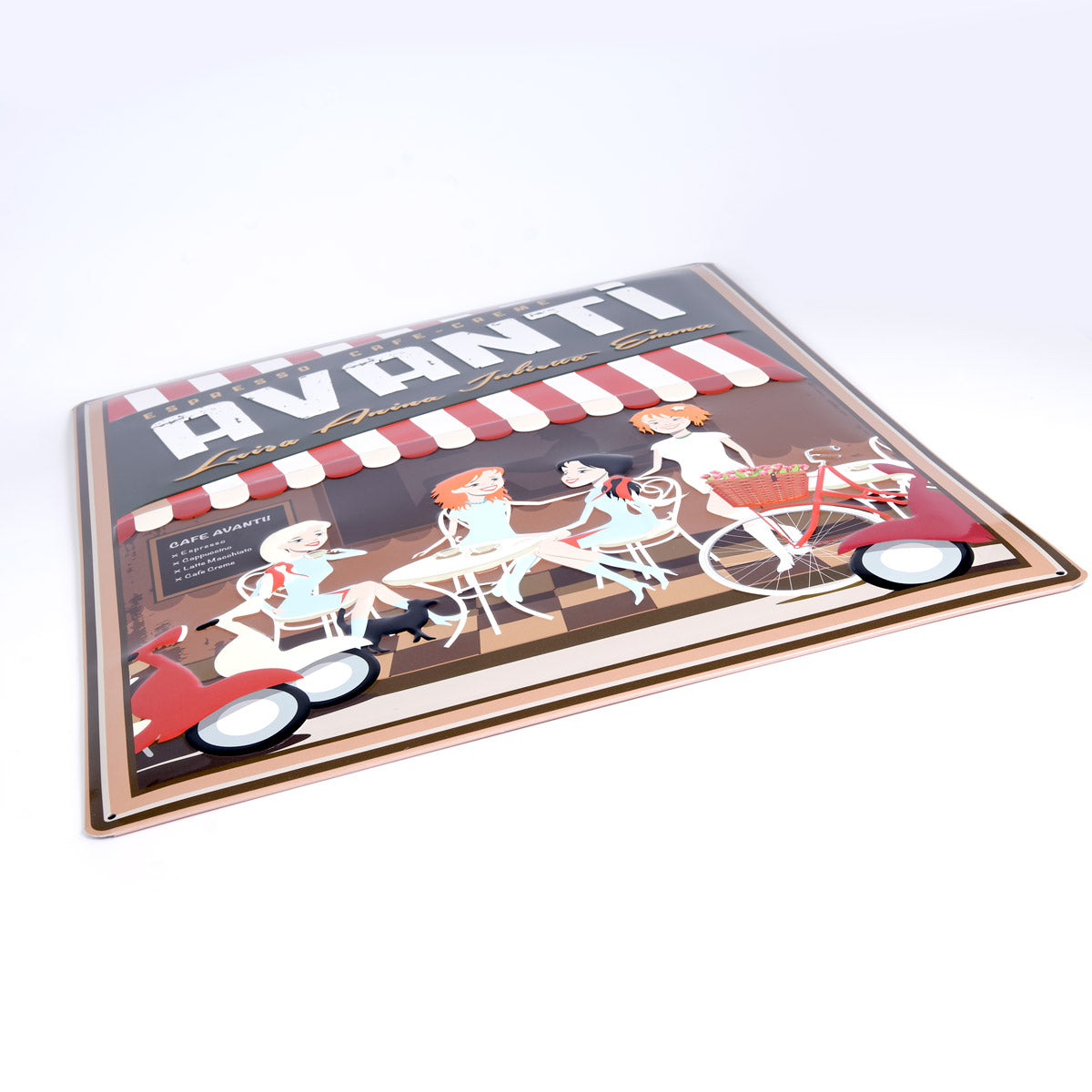 AVANTI Embossed Tin Sign - 40×30 cm (400×300 mm), Aluminum Wall Sign with Hanging Holes