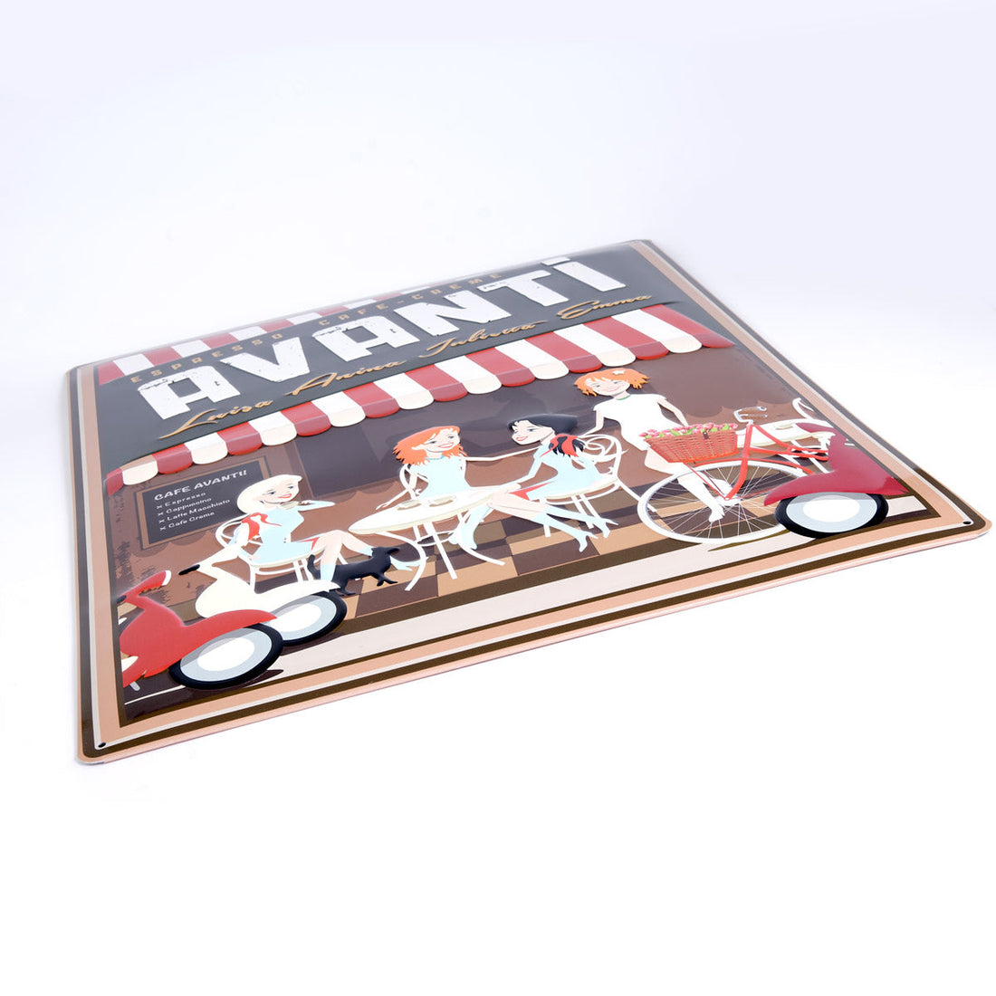 AVANTI Embossed Tin Sign - 40×30 cm (400×300 mm), Aluminum Wall Sign with Hanging Holes
