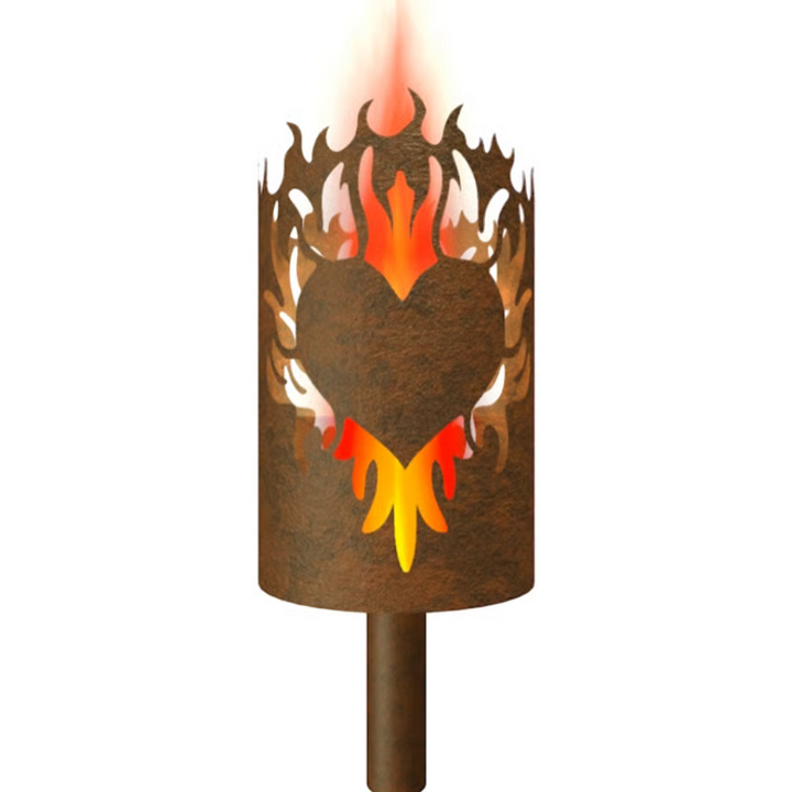 Gartenfackel Flammenherz beidseitig