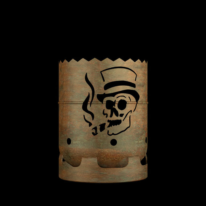 Fire Barrel Gentleman Skull