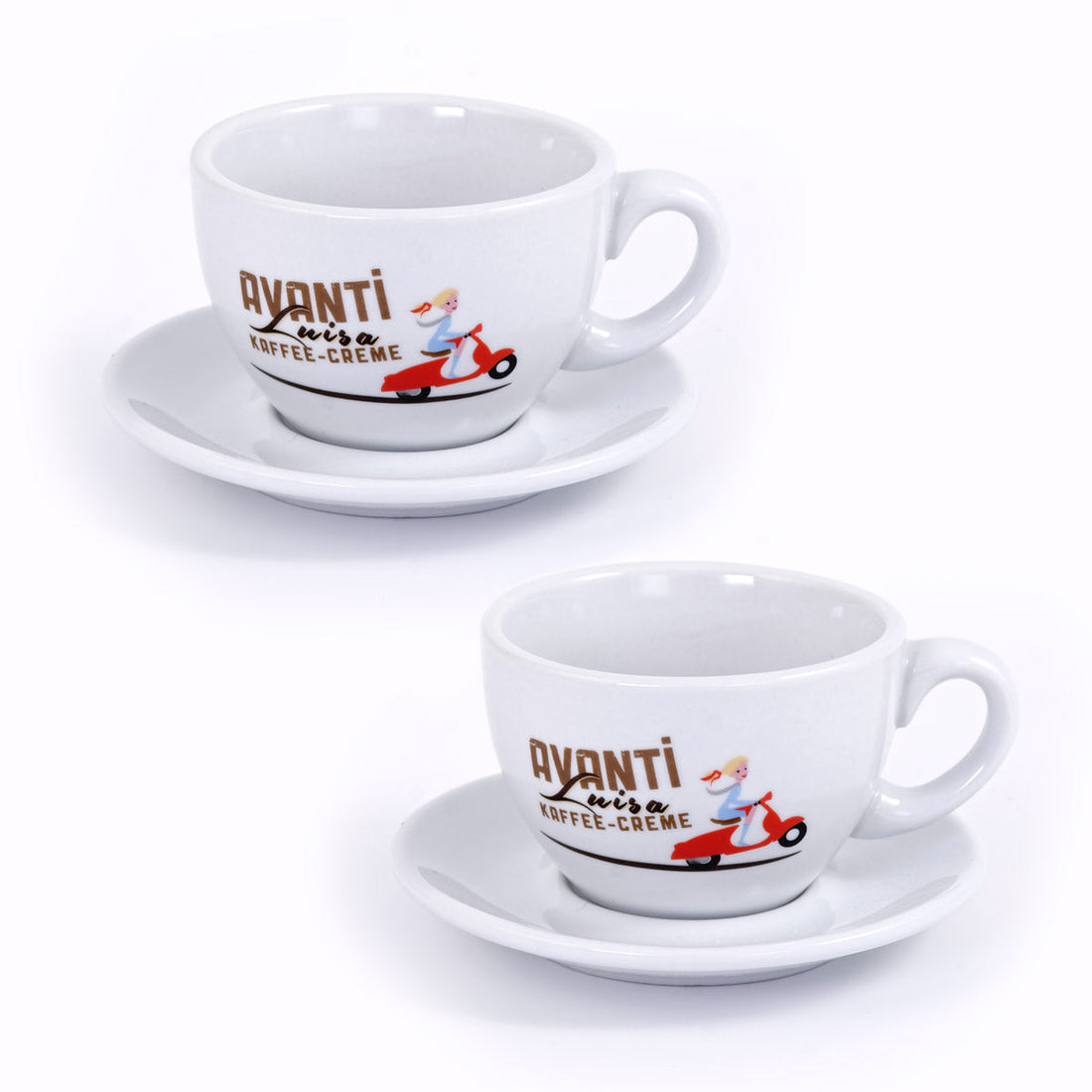 AVANTI Milchkaffeetasse „LUISA“ – 2er Set inkl. Untertassen, 290 ml, dickwandig & robust