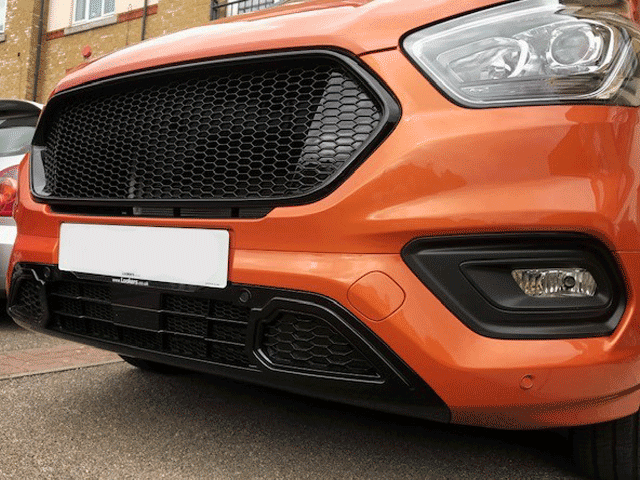 For Ford Transit Custom New Shape Front Lower Grille – Honeycomb Sport Style, Painted &amp; Ready to Fit