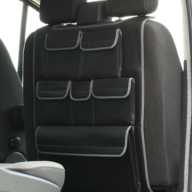 For Ford Transit Custom Double Seat Back Organizer – Premium Leatherette Storage Solution