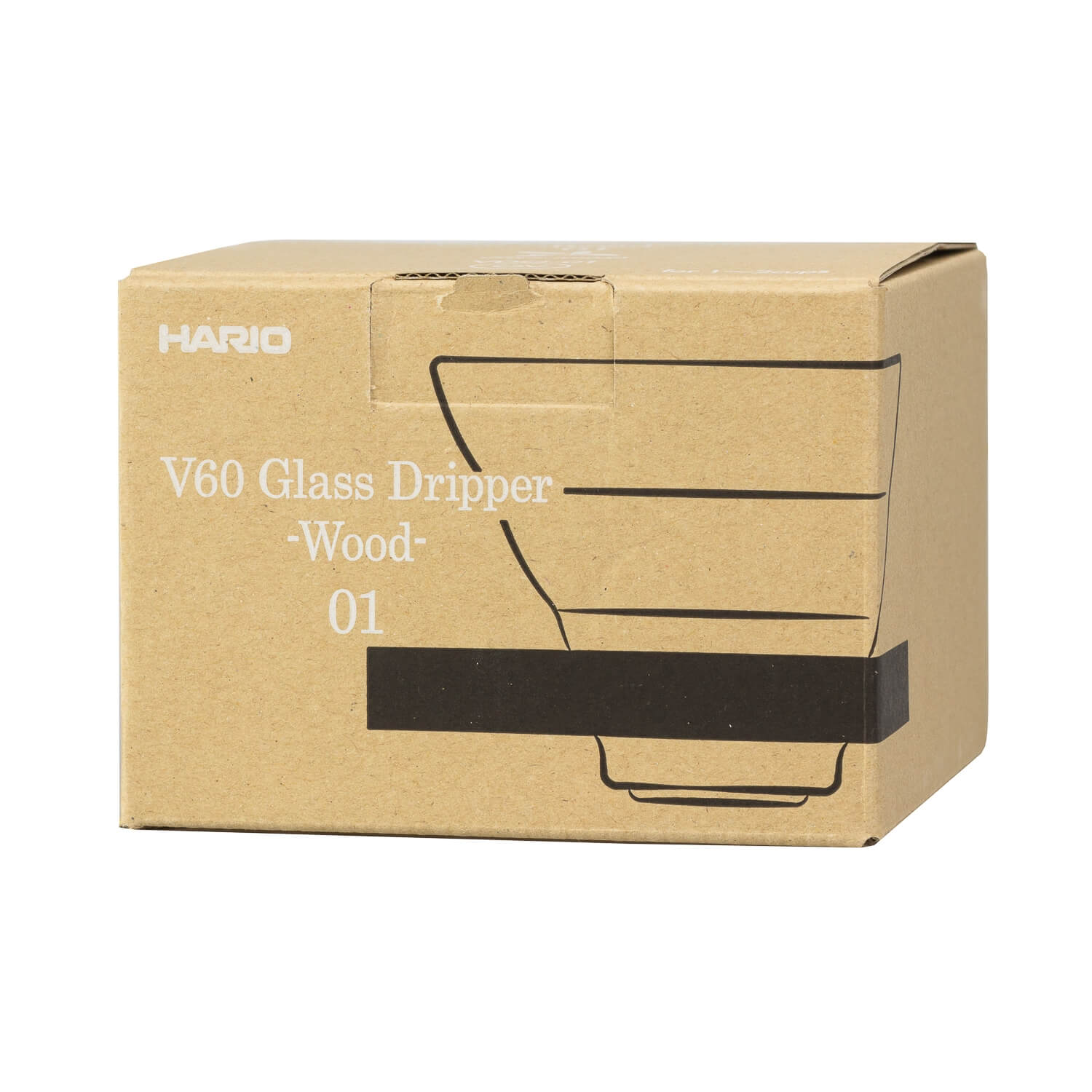 Hario V60-01 Glass Dripper with Olive Wood Base