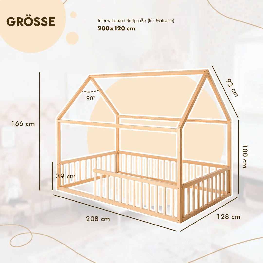 Montessori House Bed for Children and Toddlers aged 1 year and up
