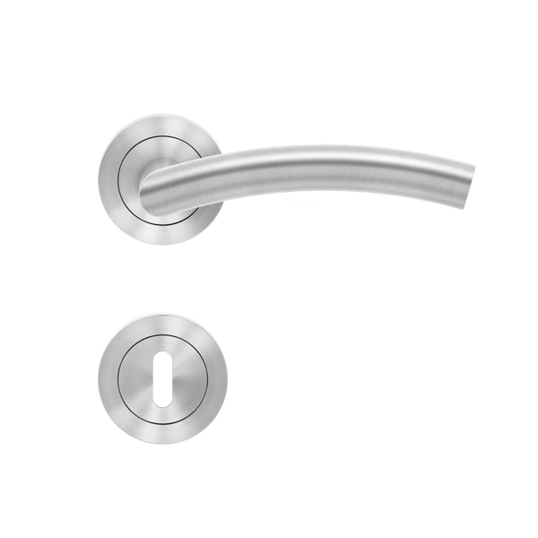 Karcher Design Door Handle Set Corsica ER 30 | Matt Stainless Steel | Standard Key Escutcheon