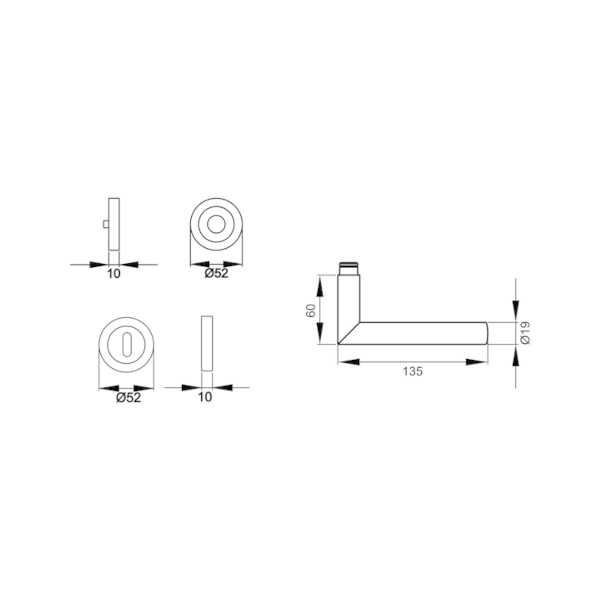 Karcher Design Door Handle Set Corsica ER 30 | Matt Stainless Steel | Standard Key Escutcheon