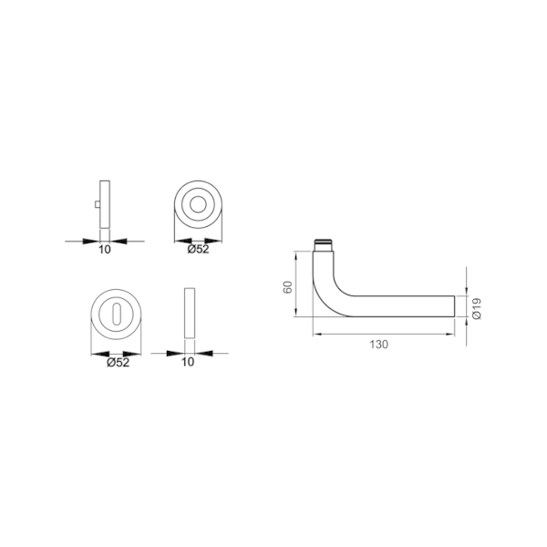 Karcher Design Malta Handle Set ER25 BB 38-48mm Matte Stainless Steel