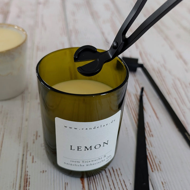 Black Candle Care Set – Wick Trimmer, Candle Snuffer & Wick Dipper for Scented Candles