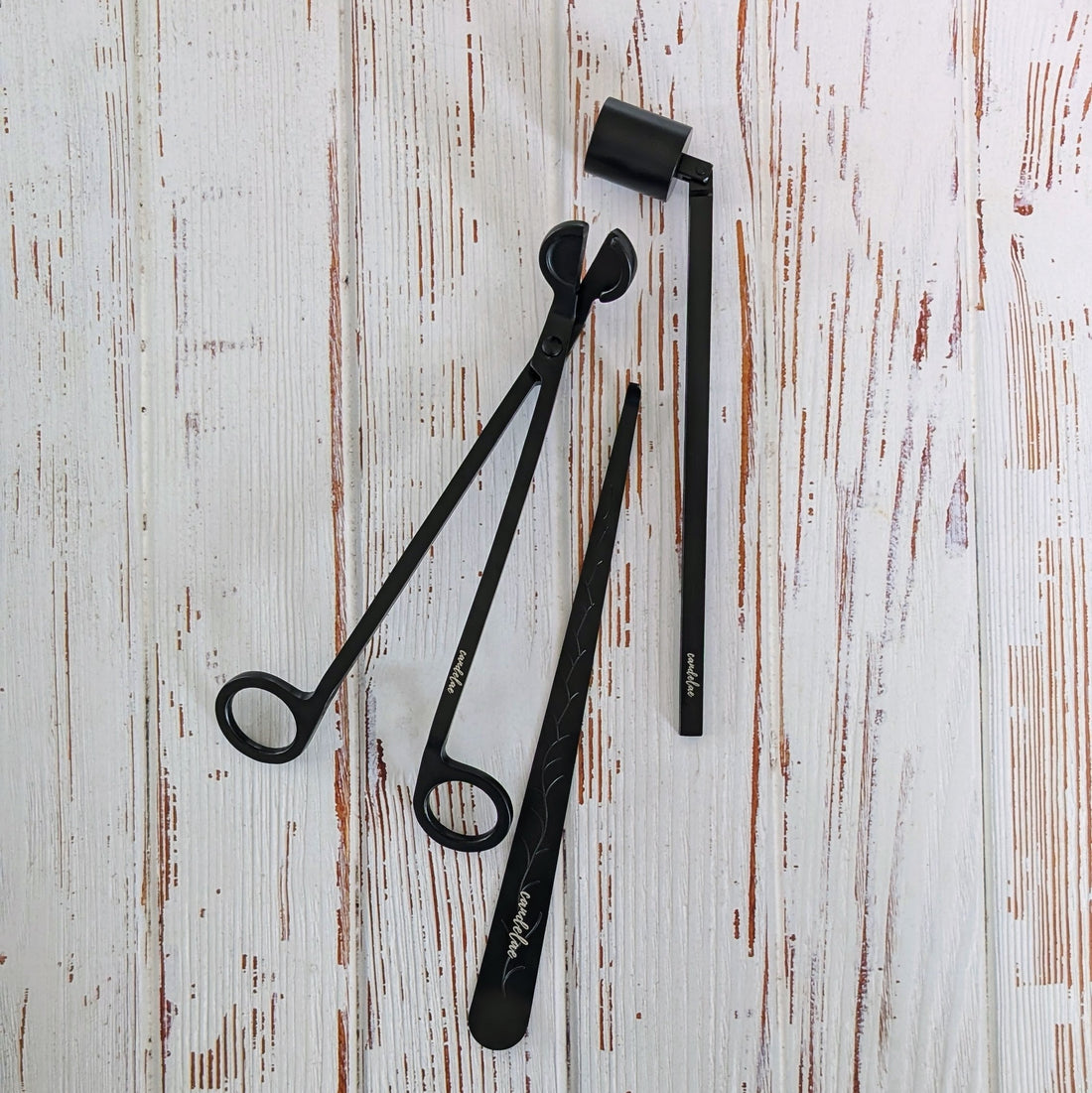 Black Candle Care Set – Wick Trimmer, Candle Snuffer & Wick Dipper for Scented Candles