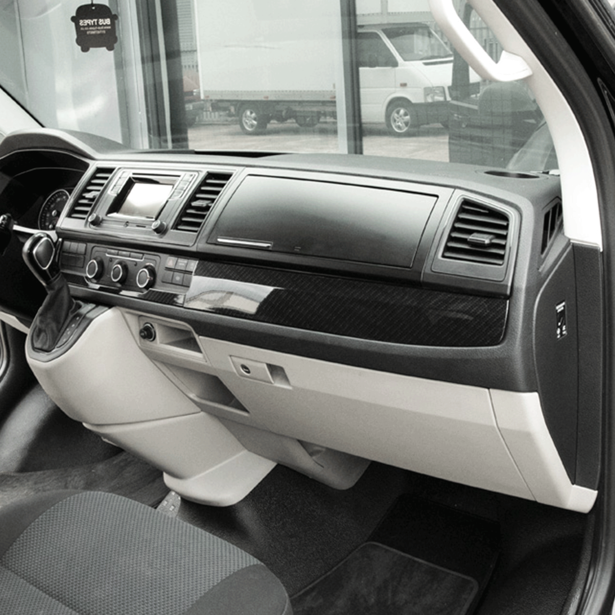 For VW Transporter T6 LHD Lower Dash Styling Trims Carbon Effect