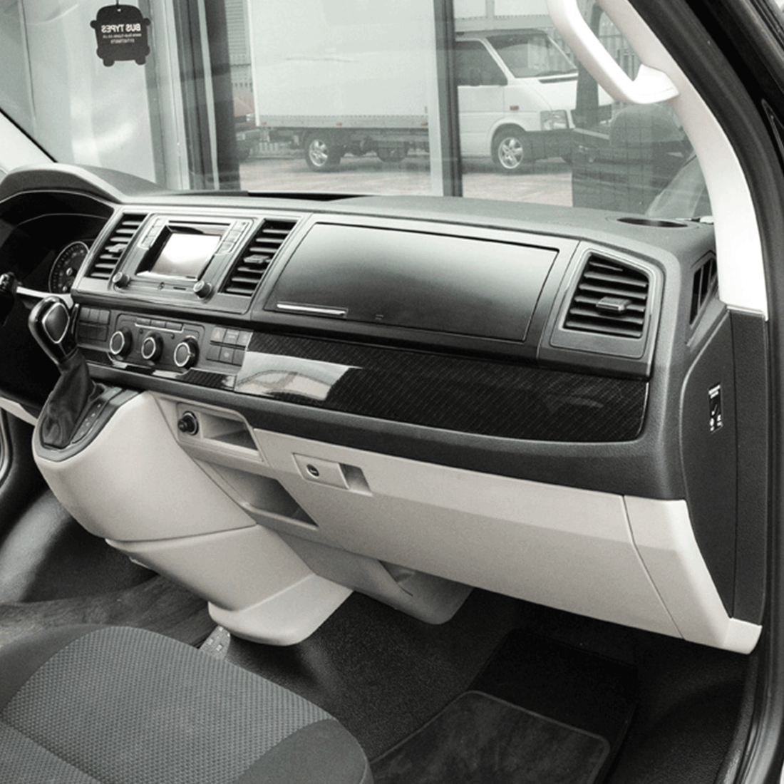 For VW Transporter T6 LHD Lower Dash Styling Trims Carbon Effect