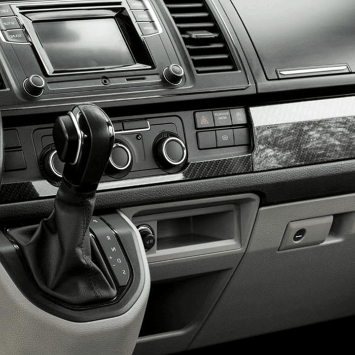For VW Transporter T6 LHD Lower Dash Styling Trims Carbon Effect