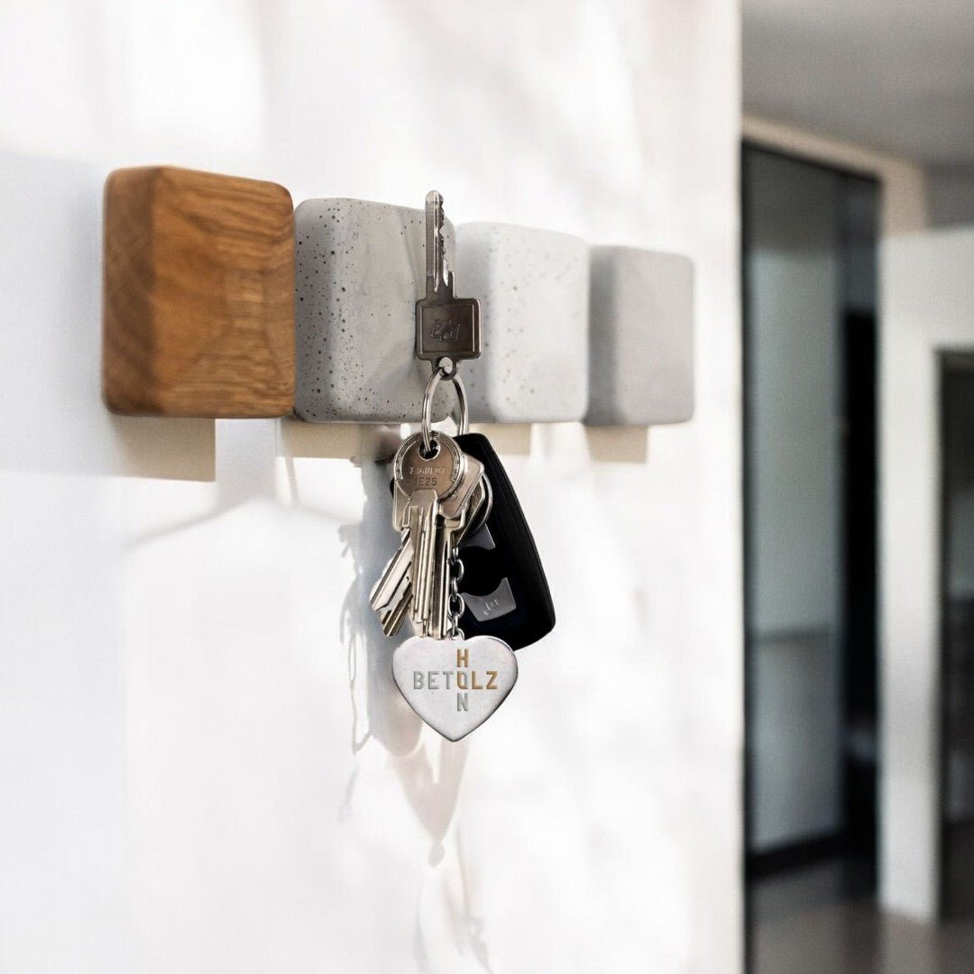 Magnetischer Schlüsselhalter HAMO (4er Set) – extra starke Magnete für Schlüsselringe, modernes Design für Flur & Eingang