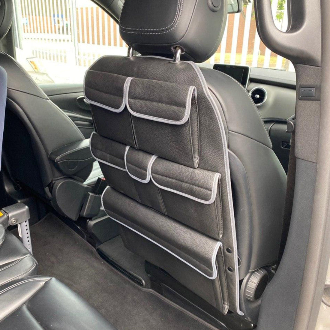 Mercedes Vito Seat Back Organizer for Single Seat & Captain's Seat – Faux Leather, 6 Pockets, Handmade