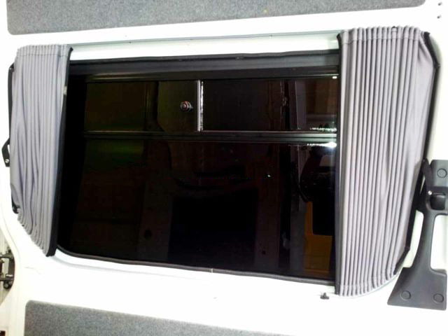 For VW Crafter Premium Window Curtains Van-X - Black/Grey