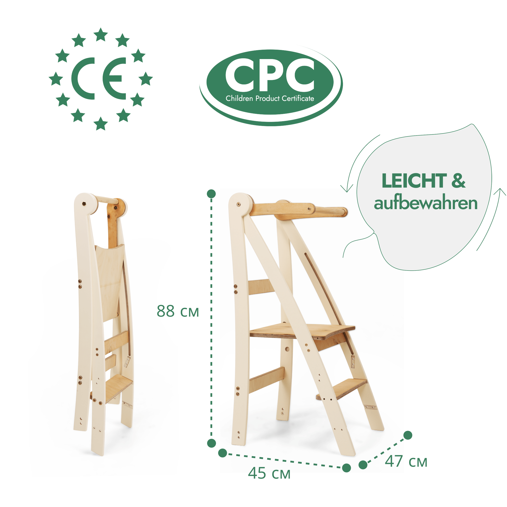 Montessori Learning Tower - Height-Adjustable Kids' Chair
