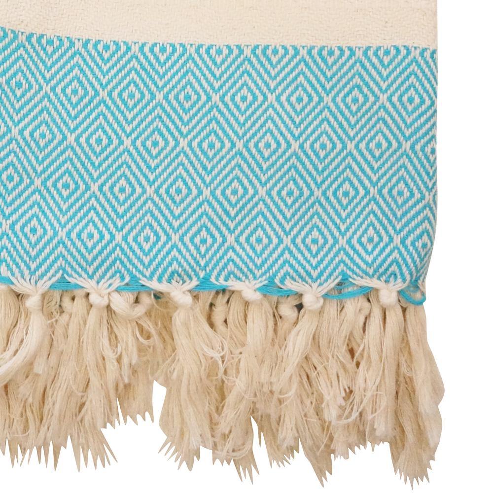 Hamam Towel Charlotte turquoise - hand-woven