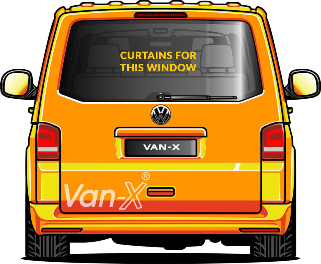 For VW T5 Transporter Van Conversion Premium Curtains Van-X - Black/Grey