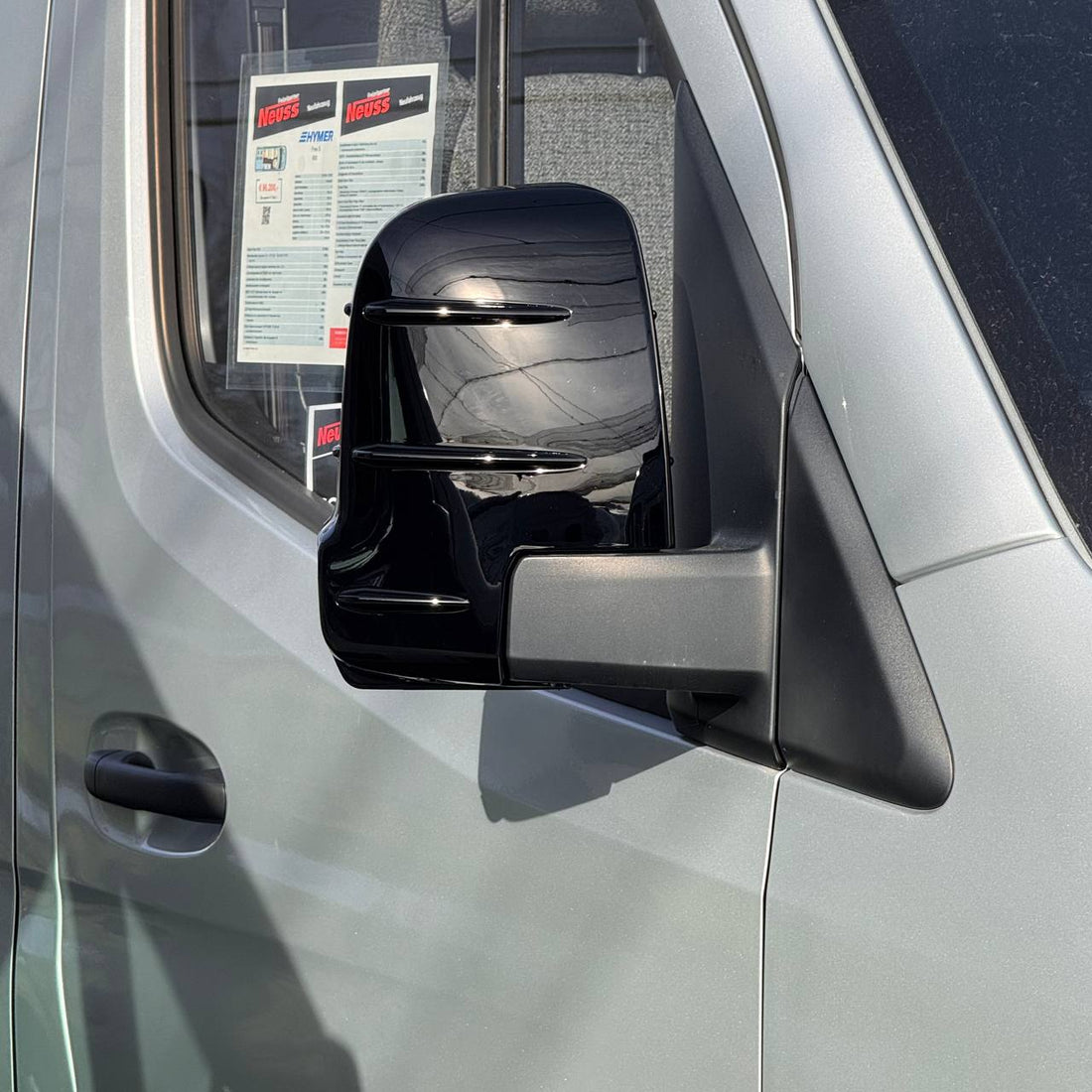 For Mercedes Sprinter 907 Wing Mirror Covers with Indicator - Gloss Black (Set of 2) - Replacement Caps for 907 Models