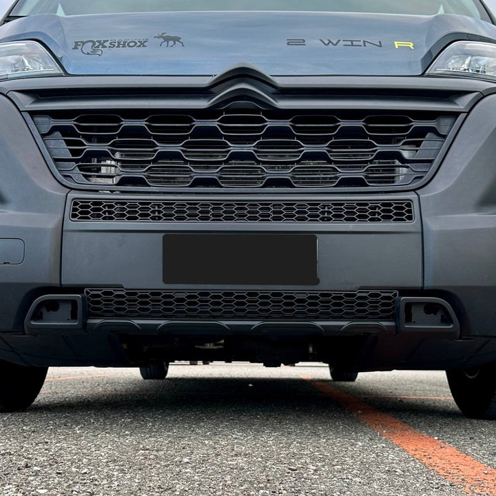 Fiat Ducato Lower Bumper Grille Honeycomb - Matte Black, ABS, Direct Replacement