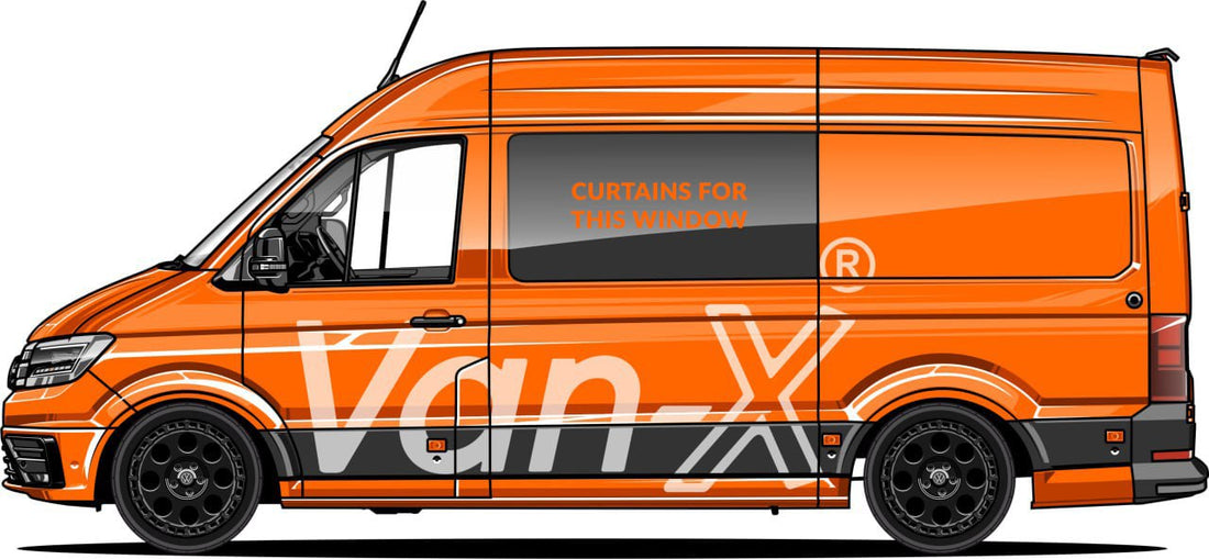 For Mercedes Sprinter Premium Window Curtains Van-X - Black/Grey