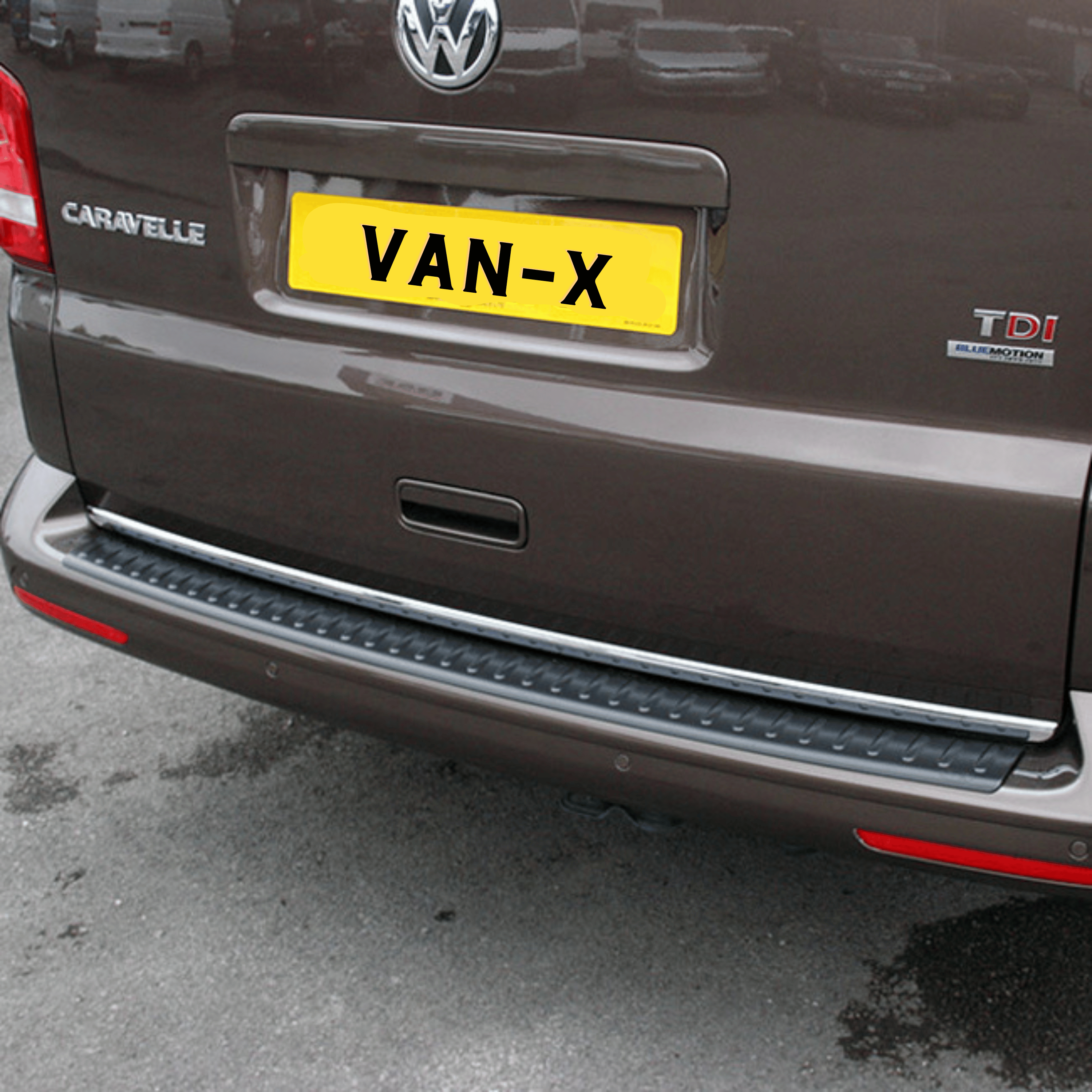For VW T5 Transporter Multivan Black Plastic Rear Bumper Protector | Van-X