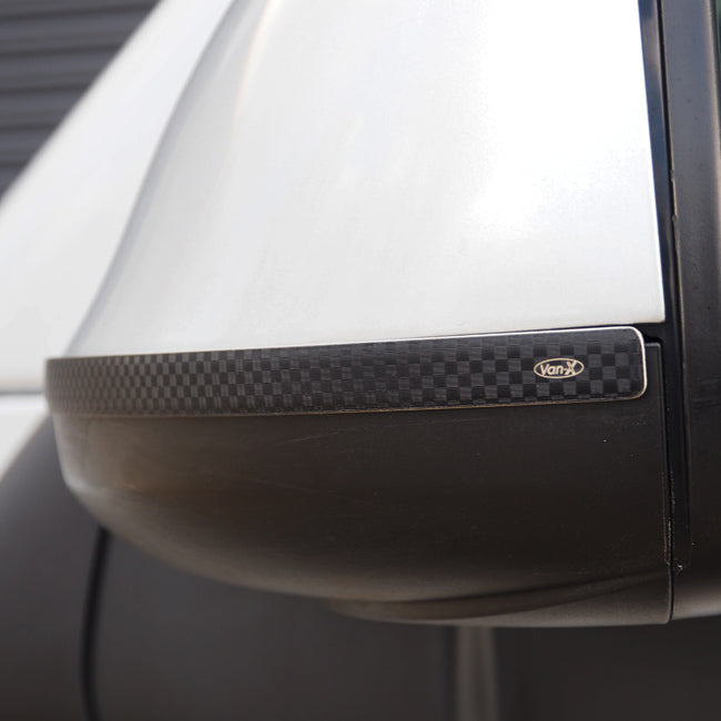 For VW T6 Transporter Wing Mirror Trims – Stainless Steel Carbon Film Covers 