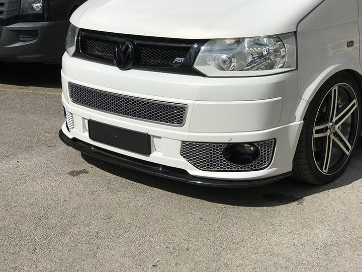 VW T5.1 Honeycomb Bumper Grill Matte Black - Front Bumper Mesh made of ABS, paintable, ready to fit