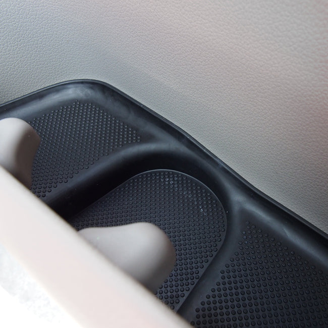 For VW T6 Camper Transporter Rubber Door Pocket Inserts – Black Mat Set, Direct Fit