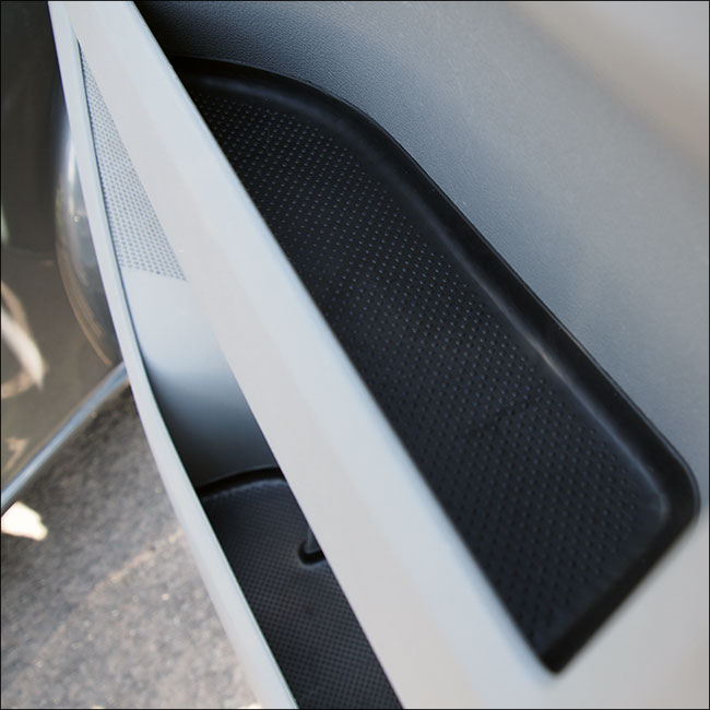 For VW T5, T5.1 Door Pocket Inserts, Rubber, Door Liner (Black) Double Passenger + Driver Interior Styling 