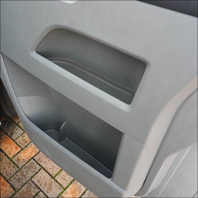 For VW T5, T5.1 Door Pocket Inserts, Rubber, Door Liner (Light Grey) Double Passenger + Driver Interior Styling