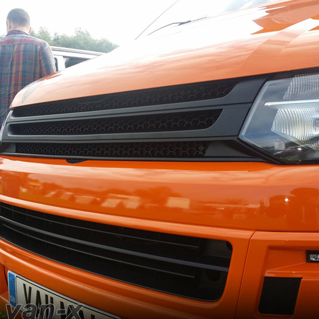 For Volkswagen T5.1 Matte Black Badgeless Grille *Clearance* [B Grade]