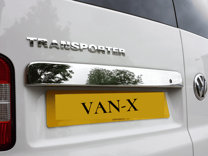 For VW T5 Transporter Stainless Steel Number Plate Trim For Barndoor