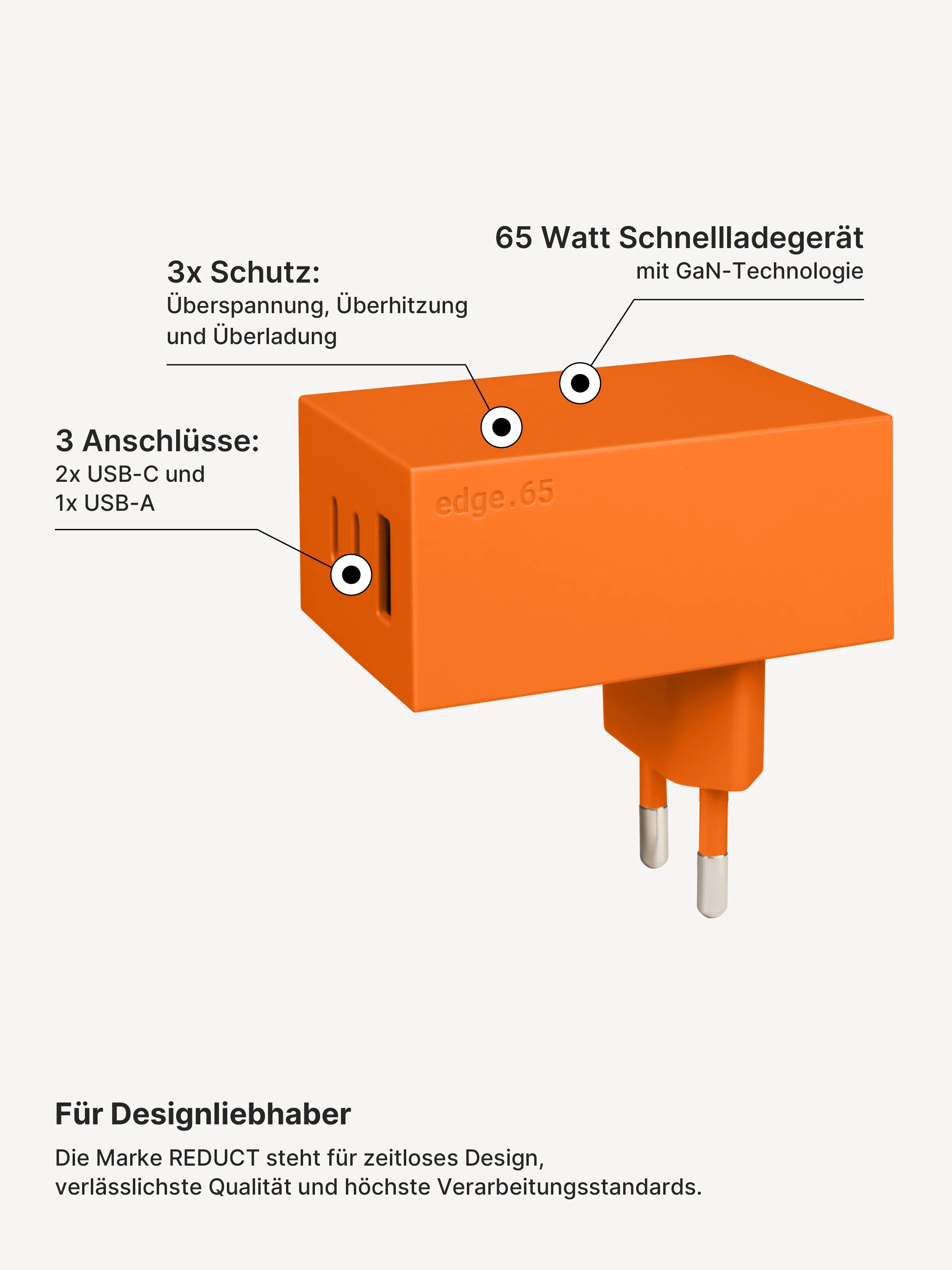 edge.65 (65 Watt) USB Ladegerät. Farbe: Autumn