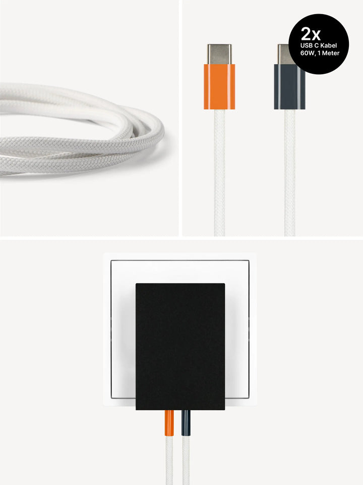 USB-C Ladegerät 65W + 2x USB-C Kabel (Autumn+Midnight)