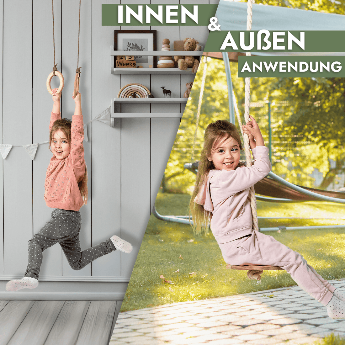 Set of three swings: Disc + Rings + Rope Ladder