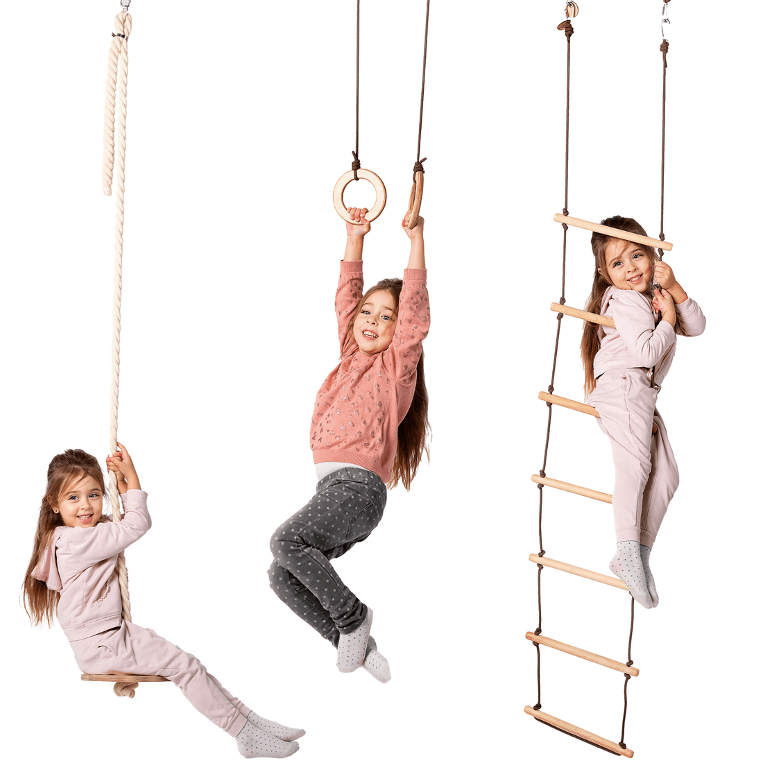 Set of three swings: Disc + Rings + Rope Ladder