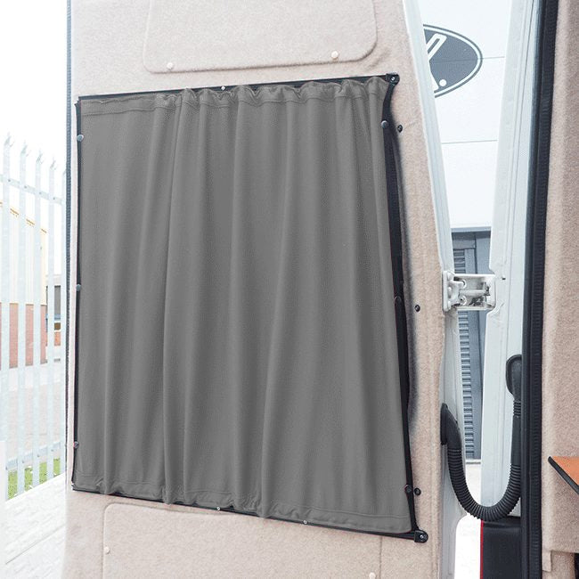 VW Crafter Premium Rear Door Window Curtain Set (Barn Doors) – 2-in-1 Blackout Curtain Kit incl. Mounting Set