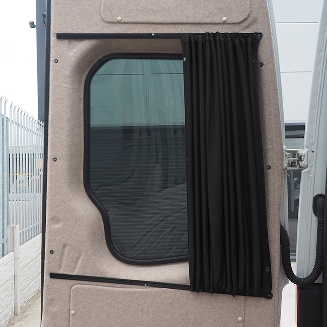 For Mercedes Sprinter Premium Window Curtains Van-X - Black/Black