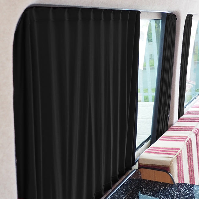 For Mercedes Sprinter Premium Window Curtains Van-X - Black/Black