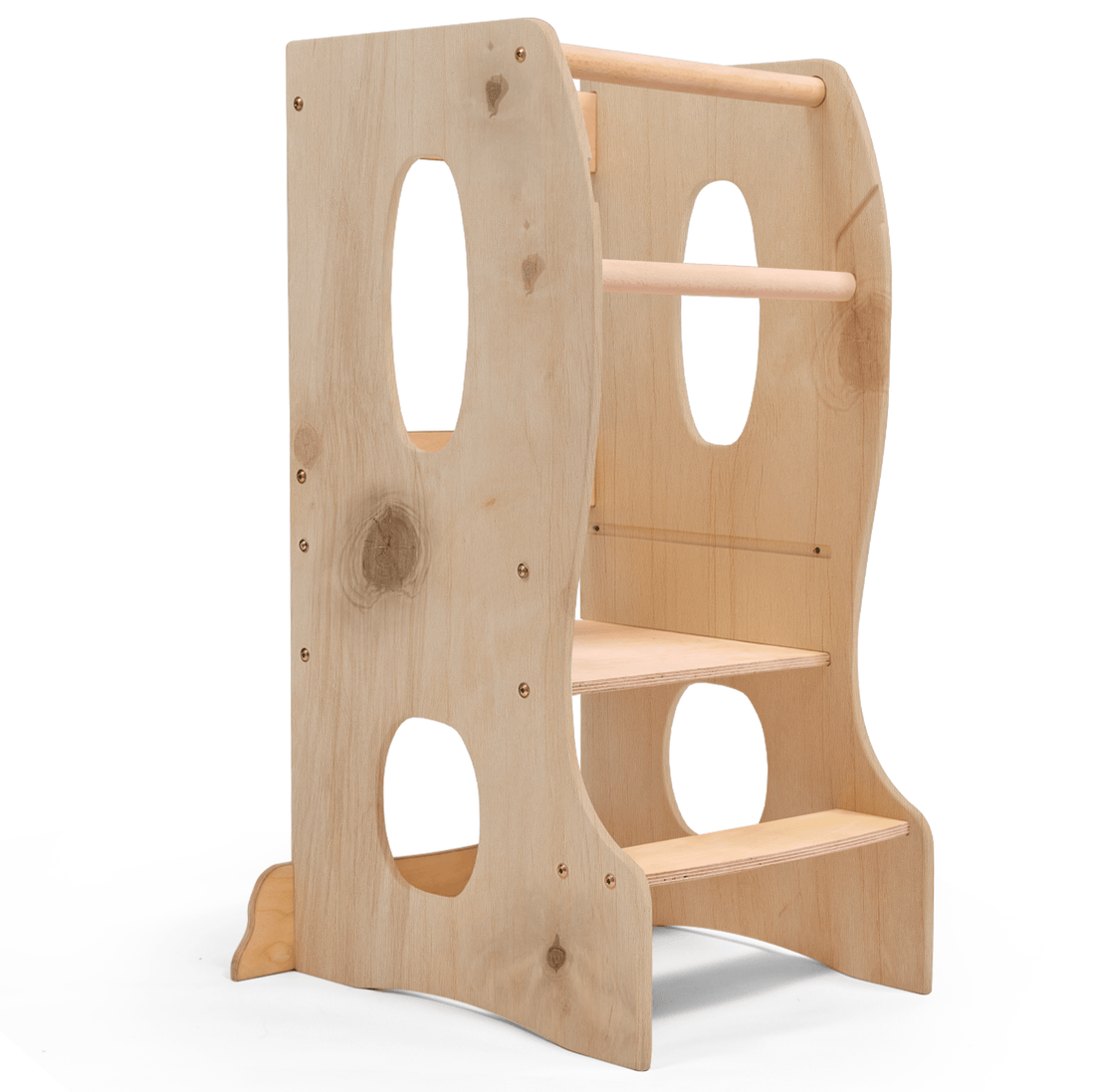 Stable Montessori Learning Tower: Grow-With-Me Wooden High Chair – Beige